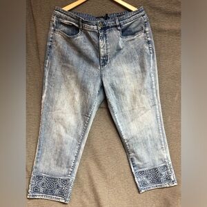 Y2K French Dressing Jeans Myan Pattern Stitch Capri